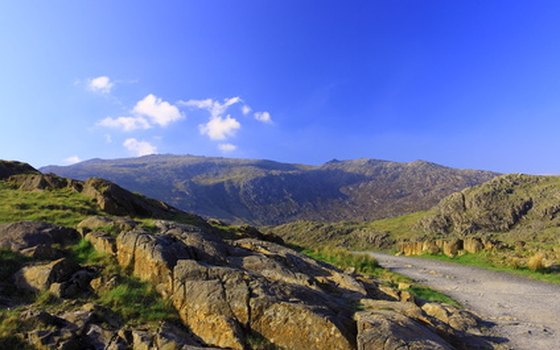 Roads in the Snowdonia region of Northern Wales offer scenic mountain vistas.