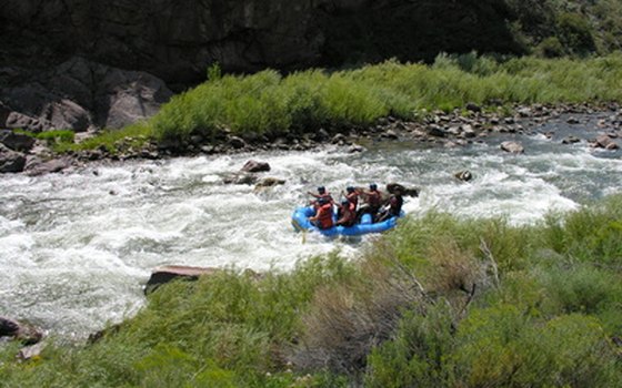 White water rafting can be very dangerous at the bottom of a canyon