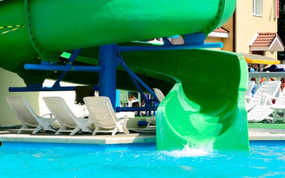 Jump on the water slide.