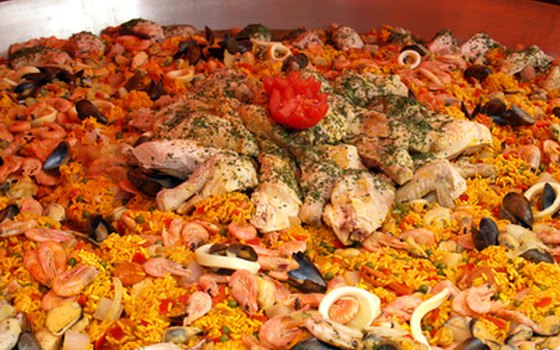 Seafood paella