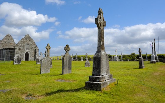 Cross of the Scriptures at Clonmacnoise, founded in 548 by St. Ciaran.