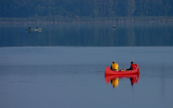 The area's lakes can be accessed by canoe for fishing.