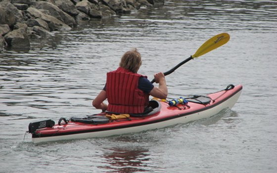 Kayaking is popular on Idaho lakes.