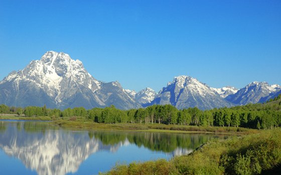 The diverse scenery of western national parks includes the great summits of Grand Teton National Park.
