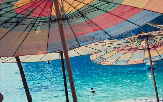On popular beaches, it can be difficult to see the ocean for the umbrellas.
