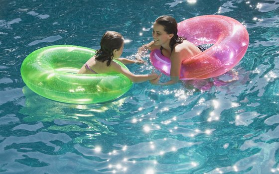 An afternoon swim cools everyone off and offers a break from the hot Orlando sun.