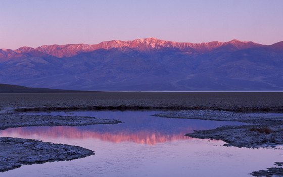 Telescope Peak in the Panamints towers over Badwater Basin.