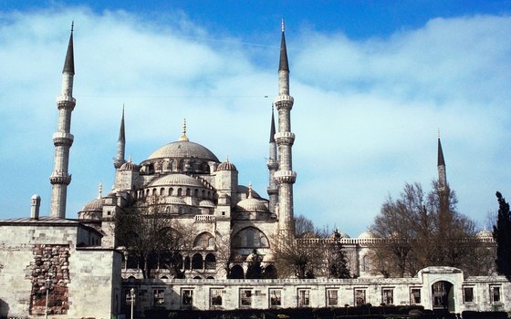 Inside the Sultan Ahmed Mosque are walls blanketed in magnificent blue tiles.