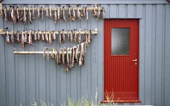 Fish is dried naturally in the fresh air in Norway.