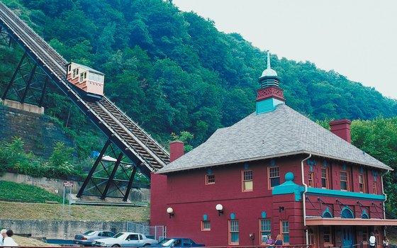 The Duquesne Incline is styled after centuries-old coal hoists.