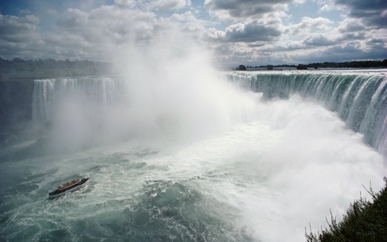 Niagara Falls straddles to border between the U.S. and Canada.