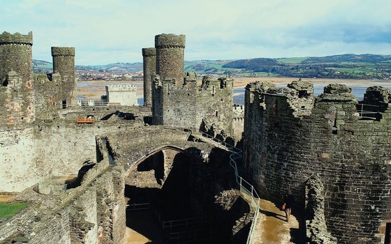 Conwy Castle overlooks the Welsh coast.