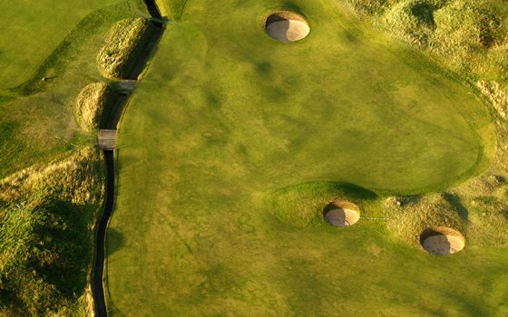 The Carnoustie Open Golf Course takes on a whole new look from the sky.