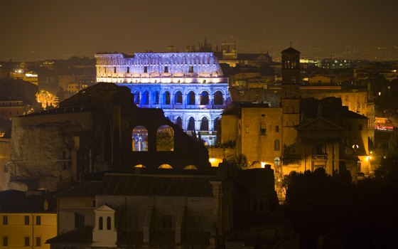 Colosseum in Rome at night.