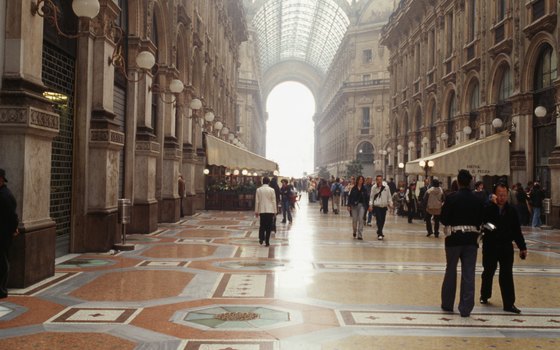 The glass ceiling and mosaic floors of Milan's Galleria Vittorio Emanuele add to the shopping center's opulence.