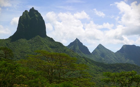 The mountains of Tahiti guard many of the island's cultural sites.