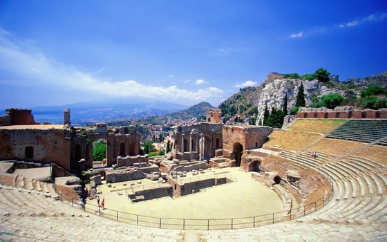 Taormina's Greek theater features an incredible natural backdrop - Mount Etna.