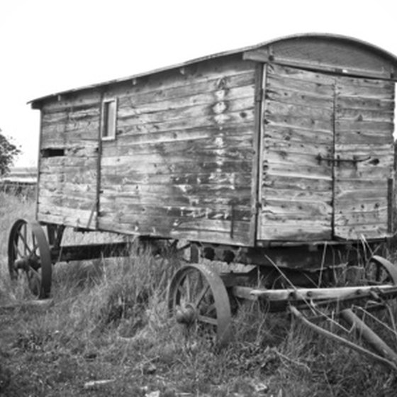 Old wooden trailers preceded the enclosed trailers of today