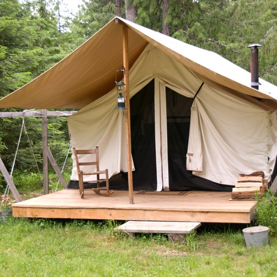 A camping platform gets you up off the ground and on a level surface.