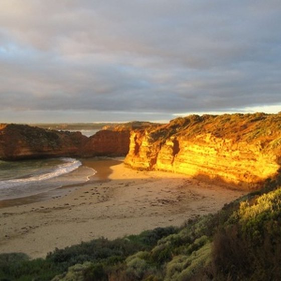 Golden beaches are part of the scenery for cruises to Australia.