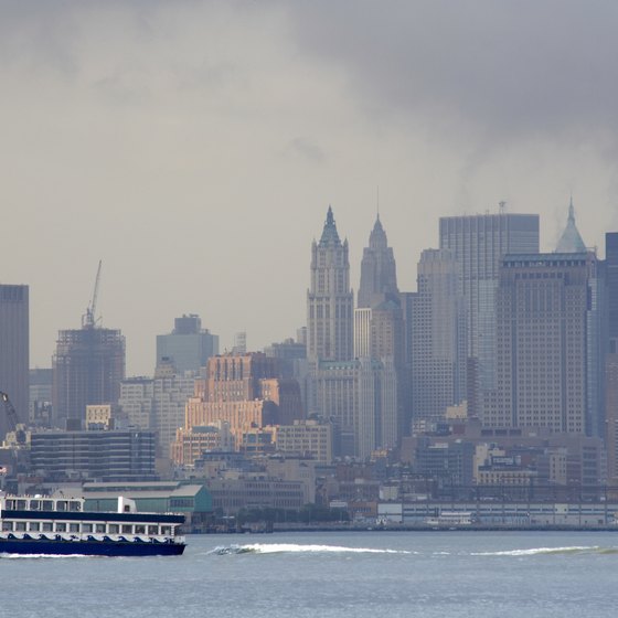 Taking the Hudson River ferry service to the Hyatt Regency Jersey City.