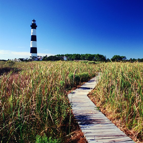 The Bodie Island light is visible from 19 miles away.