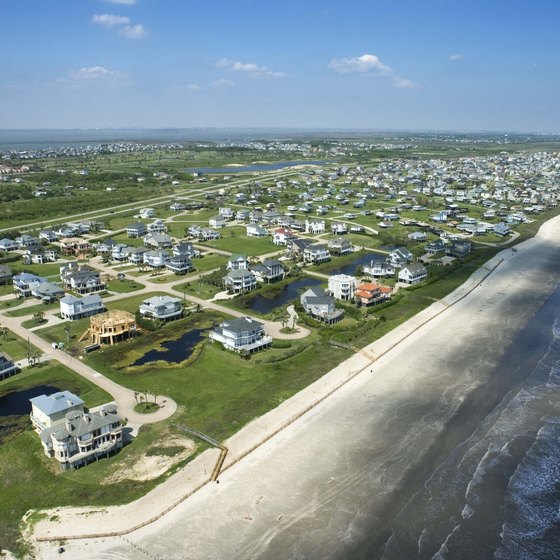 Waves from the Gulf of Mexico lap onto the shores of Galveston, Texas.