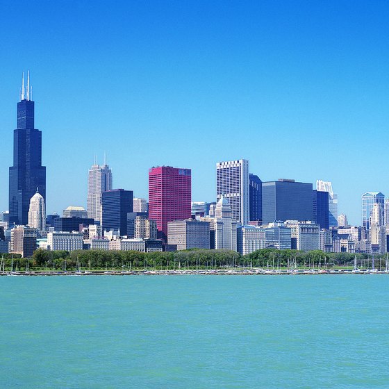 Views of the Chicago skyline complement dining cruises operating from Navy Pier.