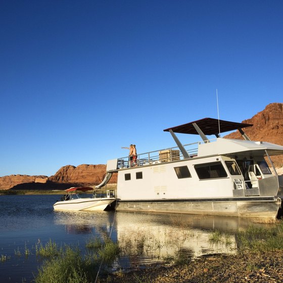 Houseboating is a favorite activity on Lake Powell.