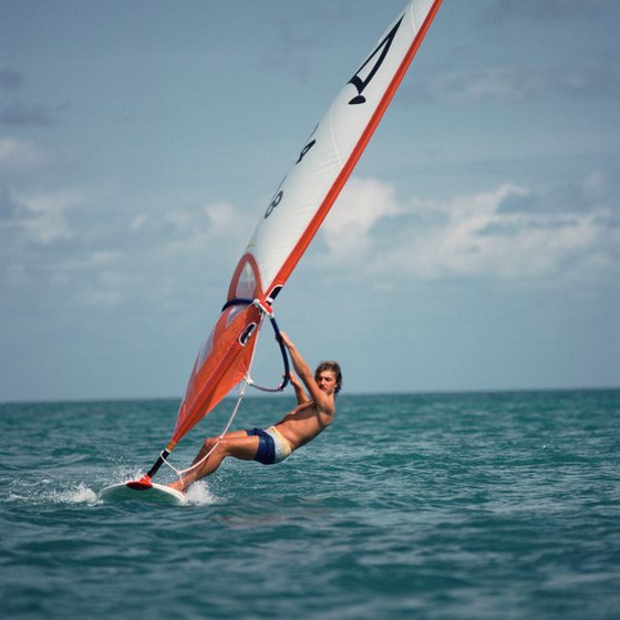 The island of Barbados is bordered by the Caribbean Sea to the west and the Atlantic Ocean to the east.