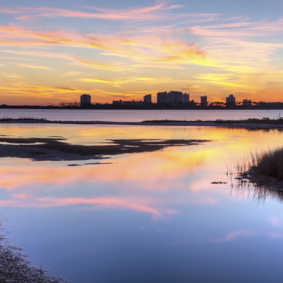 Northern Florida is dotted with stunning vistas accessible by I-10, such as sunsets in Perdido Key.