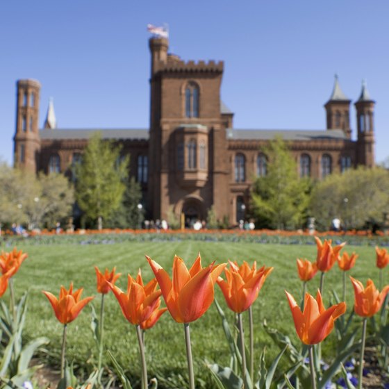 The Smithsonian Castle faces the National Mall.