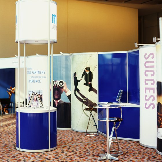 Add some bold colors and graphics to promote your products at a trade show.
