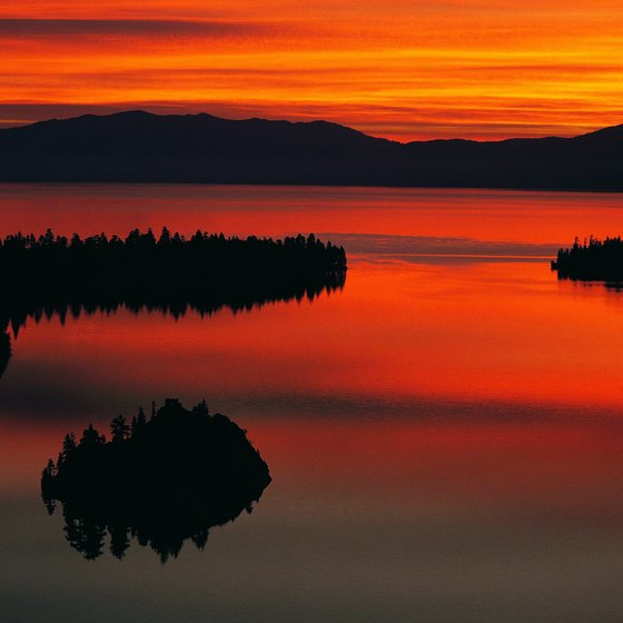 The sun rises over California's Lake Tahoe.