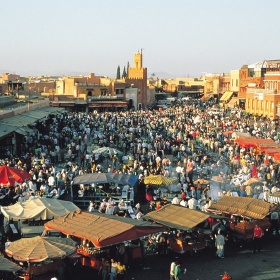 Haggling is an important part of shopping at Moroccan markets.