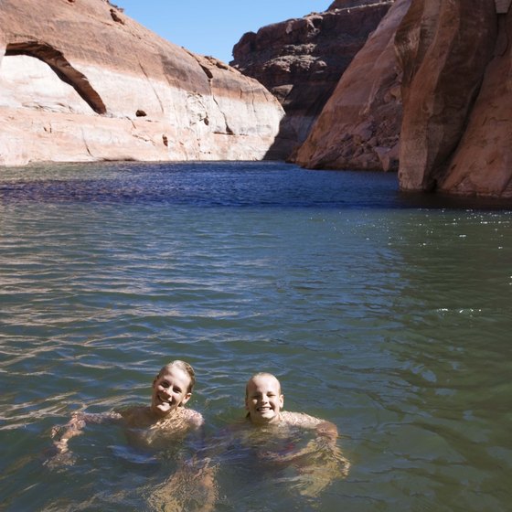 Side canyons in Lake Powell make picturesque swimming holes.