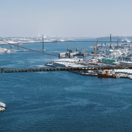 Many cruise ships visit the port of Halifax in Nova Scotia.