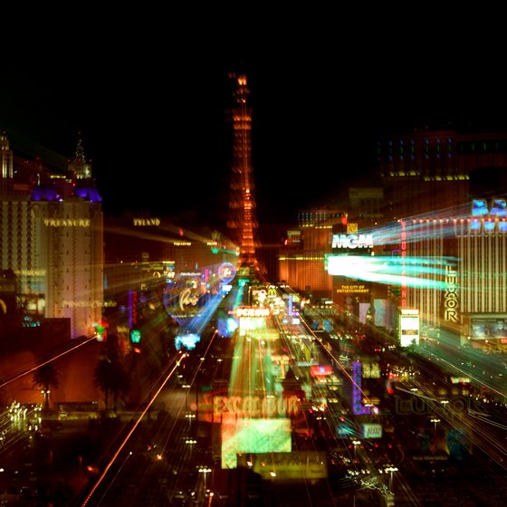 The trip from the airport to Bellagio passes through this southern section of the Strip that includes MGM Grand and Paris Las Vegas.