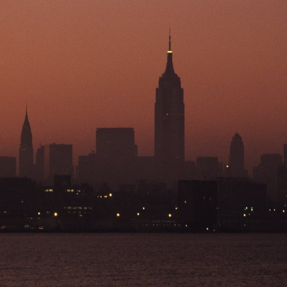 Enjoy a romantic view of Manhattan from across the river in Hoboken.