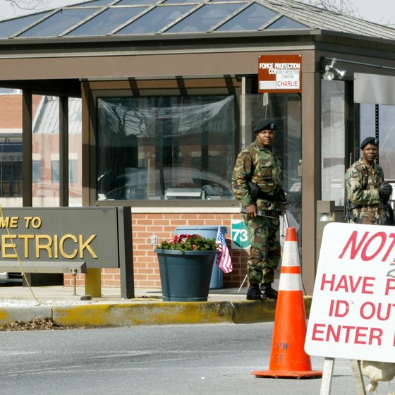 Guards at the main gate of an Army base will turn away visitors without proper identification.