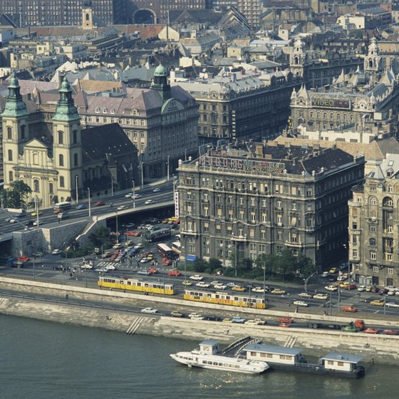 The Danube splits Budapest in two.