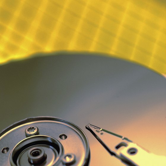 Hard drives store files on spinning magnetic platters.