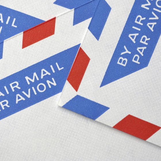 International mail typically travels by air to its destination.