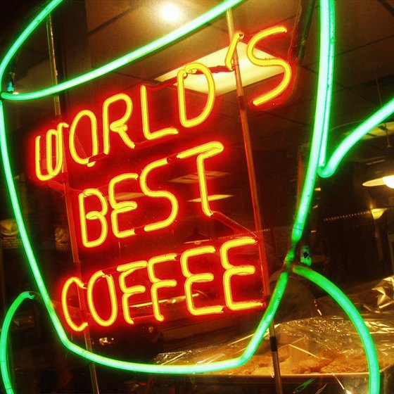 Advertising often communicates a brand's distinctive claim, such as "world's best coffee."