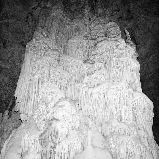 Limestone rock formations jut out in many of New York's caverns.