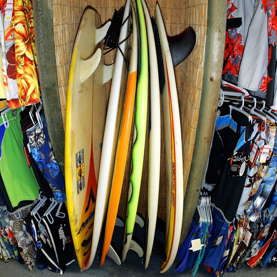 Surf shop at Santa Monica Beach, one of the surfing spots near Claremont, California.