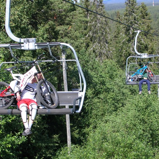 A mountain bike trail begins at McCauley Mountain in Old Forge.