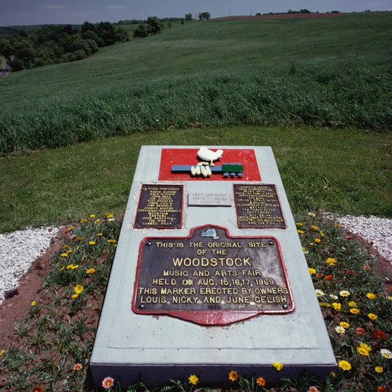 A monument in Bethel, New York, commemorates the site of the 1969 Woodstock concert.