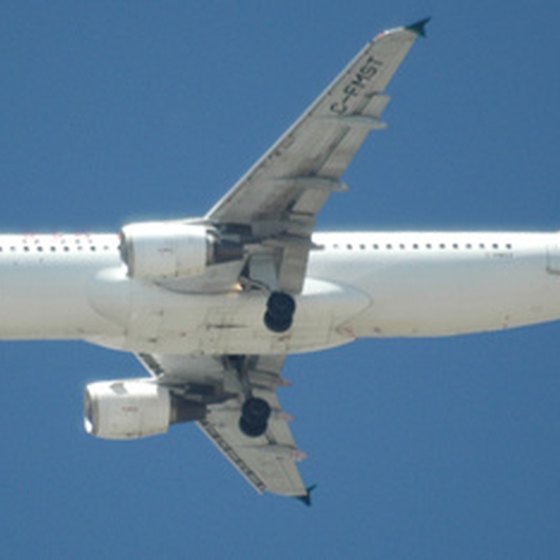 A passenger airplane in mid-flight.