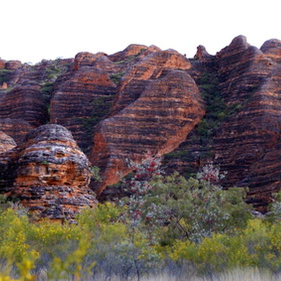 Striped sandstone structures in Western Australia's Bungle Bungle range